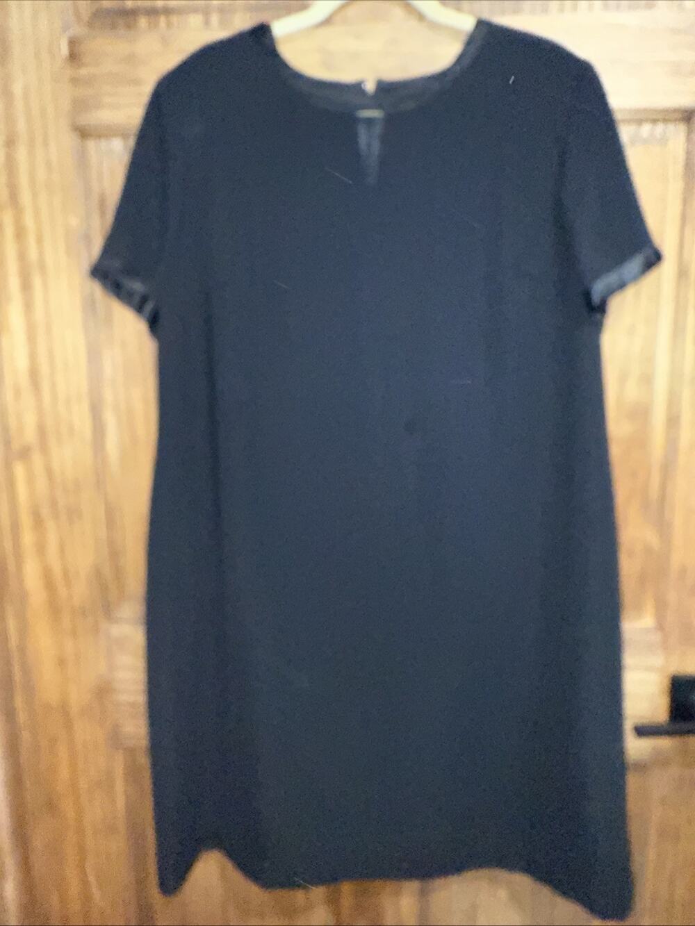 Virgo Petite Dress Womens Size 20 Black Cutout V W/shoulder Pads